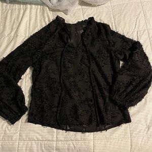 SHEIN Black Textured Blouse